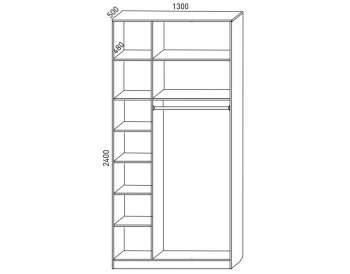 Шкаф распашной 1300 мм М6-3.2 Б+П 130 + антресоль  (М6) в Заречном - zarechnyj.mebel-e96.ru