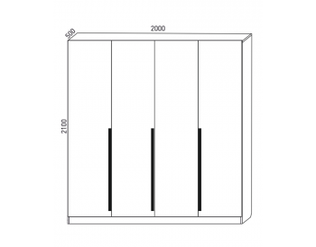 Шкаф распашной 2000 мм  М6-4.2 Б+П+Б 200 (М6) в Заречном - zarechnyj.mebel-e96.ru