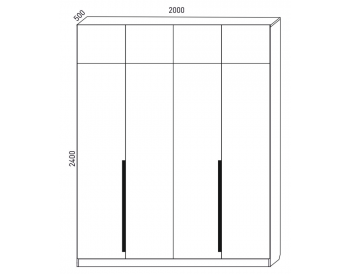 Шкаф распашной 2000 мм М6-4.6 Б+П+П+П 200 + антресоль + ящики (М6) в Заречном - zarechnyj.mebel-e96.ru