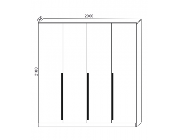 Шкаф распашной 2000 мм М6-4.4 Б+Б+Б+Б (М6) в Заречном - zarechnyj.mebel-e96.ru