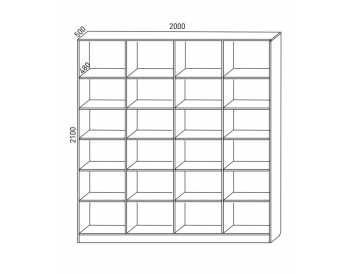 Шкаф распашной 2000 мм М6-4.4 Б+Б+Б+Б (М6) в Заречном - zarechnyj.mebel-e96.ru