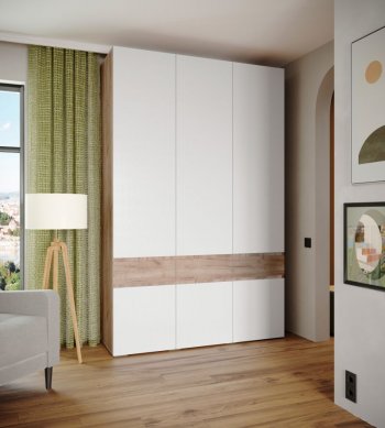 Шкаф 1500 мм Мерида крафт табачный/белый (Микон) в Заречном - zarechnyj.mebel-e96.ru