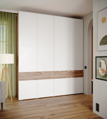 Шкаф 2000 мм Мерида крафт табачный/белый (Микон) в Заречном - zarechnyj.mebel-e96.ru