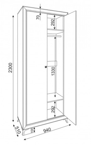 Шкаф 2-х дверный Саванна М25 (Риннер) в Заречном - zarechnyj.mebel-e96.ru