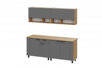 Кухонный гарнитур Монако 2000 мм графит (СВ) в Заречном - zarechnyj.mebel-e96.ru