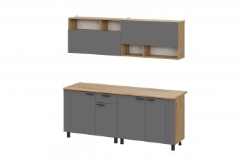 Кухонный гарнитур Монако 2000 мм графит (СВ) в Заречном - zarechnyj.mebel-e96.ru