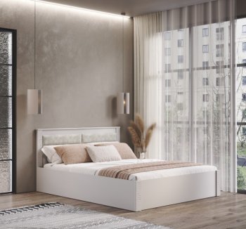 Кровать двуспальная Монако КР-16 кашемир (БТС) в Заречном - zarechnyj.mebel-e96.ru