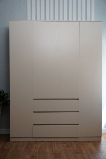 Шкаф распашной Мори 1600 мм сатин (ДСВ) в Заречном - zarechnyj.mebel-e96.ru