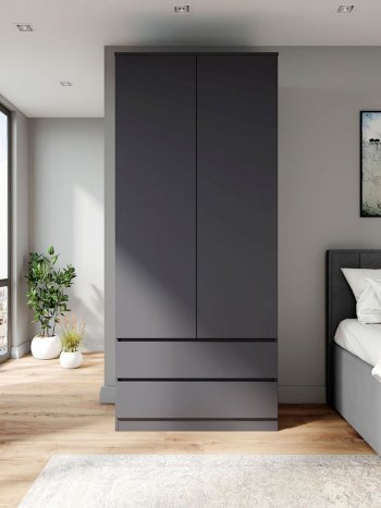 Шкаф 900 мм Мори 900.2 графит высота 2100 мм (ДСВ) в Заречном - zarechnyj.mebel-e96.ru