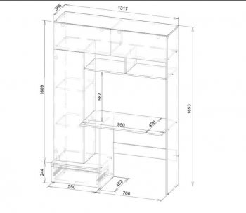 Стол компьютерный Некст-1 + Шкаф (СВ) в Заречном - zarechnyj.mebel-e96.ru