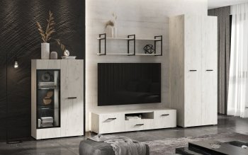 Стенка Нэнси new крафт белый (Миф) в Заречном - zarechnyj.mebel-e96.ru