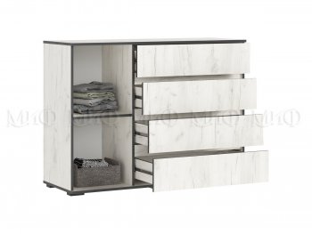 Комод 1 дверь 4 ящика (1200) Норд, крафт белый (Миф) в Заречном - zarechnyj.mebel-e96.ru