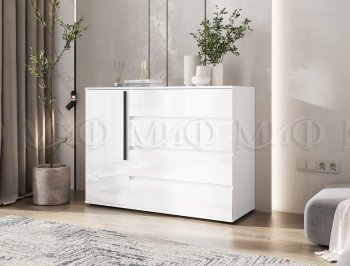 Комод 1 дверь 4 ящика (1200) Норд,  белый (Миф) в Заречном - zarechnyj.mebel-e96.ru