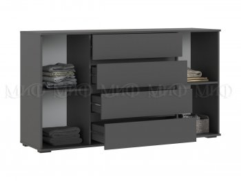 Комод 2 двери 4 ящика (1600) Норд, графит (Миф) в Заречном - zarechnyj.mebel-e96.ru