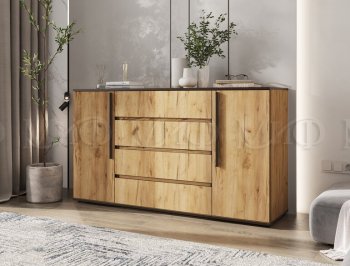 Комод 2 двери 4 ящика (1600) Норд, крафт (Миф) в Заречном - zarechnyj.mebel-e96.ru