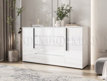 Комод 2 двери 4 ящика (1600) Норд, белый (Миф) в Заречном - zarechnyj.mebel-e96.ru