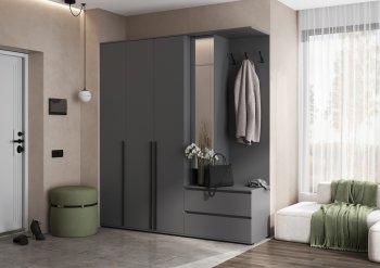 Прихожая Норд+Шкаф 1200, графит (Миф) в Заречном - zarechnyj.mebel-e96.ru