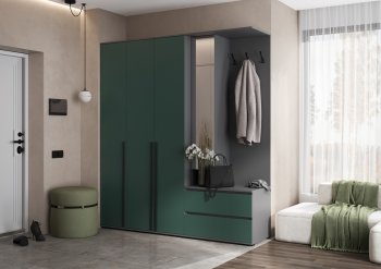 Прихожая Норд+Шкаф 1200, графит/изумруд (Миф) в Заречном - zarechnyj.mebel-e96.ru