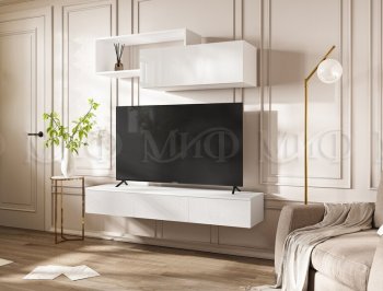 Стенка Норд-2 белый глянец (Миф) в Заречном - zarechnyj.mebel-e96.ru