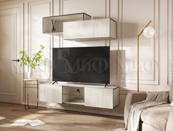 Стенка Норд-1 дуб крафт белый (Миф) в Заречном - zarechnyj.mebel-e96.ru