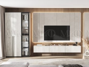 Стенка Норд крафт белый (Миф) в Заречном - zarechnyj.mebel-e96.ru