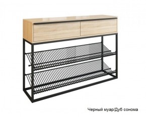 Обувница Крафт 2 (Черный муар/Дуб сонома) в Заречном - zarechnyj.mebel-e96.ru