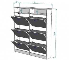 Обувница W17 (ДВ-Графит) в Заречном - zarechnyj.mebel-e96.ru