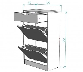 Обувница W22 (Белый) в Заречном - zarechnyj.mebel-e96.ru