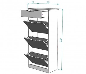 Обувница W24 (ДВ-Графит) в Заречном - zarechnyj.mebel-e96.ru