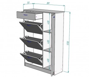 Обувница W43 (Белый) в Заречном - zarechnyj.mebel-e96.ru