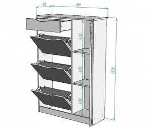 Обувница W44 (Графит) в Заречном - zarechnyj.mebel-e96.ru