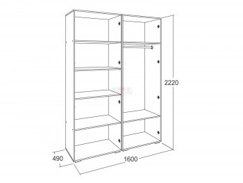 Шкаф 1600 мм Ольга-17 в Заречном - zarechnyj.mebel-e96.ru