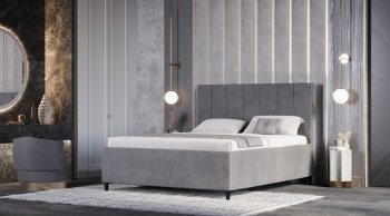 Кровать с ПМ Оливия Серый (Лин) в Заречном - zarechnyj.mebel-e96.ru