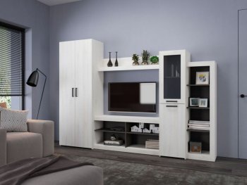 Стенка OSKAR4 сосна белая (Генезис) в Заречном - zarechnyj.mebel-e96.ru