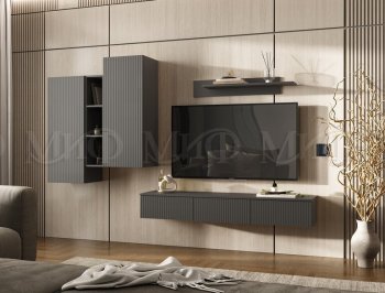 Стенка Оскар комп.2 графит (Миф) в Заречном - zarechnyj.mebel-e96.ru