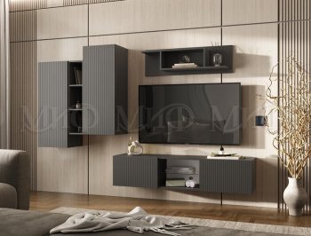 Стенка Оскар графит (Миф) в Заречном - zarechnyj.mebel-e96.ru