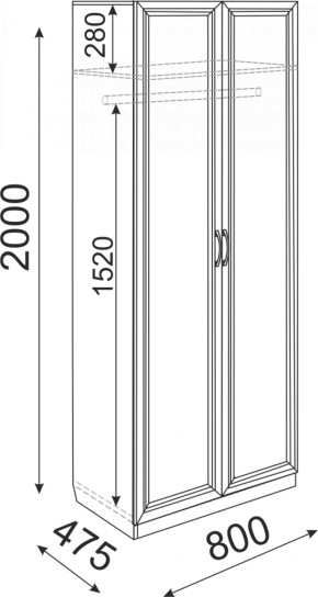 Шкаф Остин 800 мм №2 (Риннер) в Заречном - zarechnyj.mebel-e96.ru