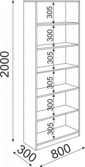 Стеллаж 800 Остин Модуль 08 (Риннер) в Заречном - zarechnyj.mebel-e96.ru