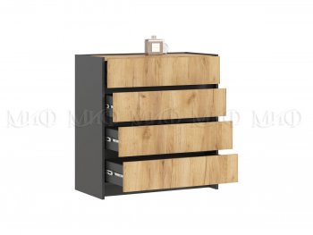 Комод 4ящ. Остин крафт/графит (Миф) в Заречном - zarechnyj.mebel-e96.ru