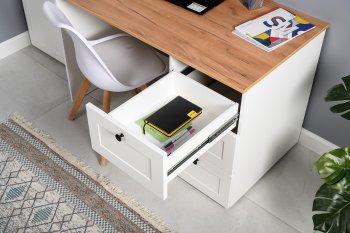 Стол письменный 12.159 Остин белый (Моби) в Заречном - zarechnyj.mebel-e96.ru