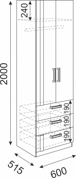 Шкаф с ящиками Волкер М4 (Риннер) в Заречном - zarechnyj.mebel-e96.ru