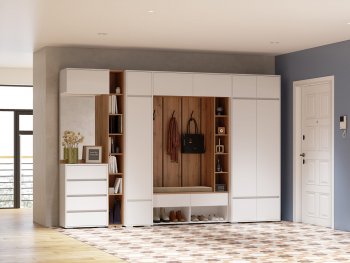 Прихожая Прага модульная, белый (Handis) в Заречном - zarechnyj.mebel-e96.ru