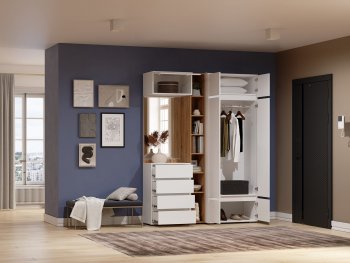 Прихожая Прага модульная, белый (Handis) в Заречном - zarechnyj.mebel-e96.ru