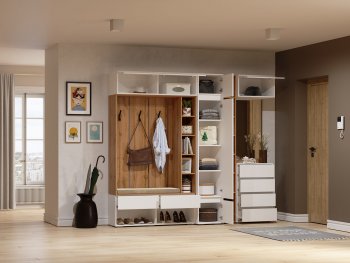 Прихожая Прага модульная, белый (Handis) в Заречном - zarechnyj.mebel-e96.ru