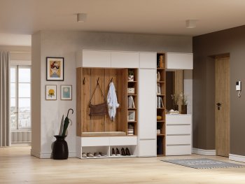 Прихожая Прага модульная, белый (Handis) в Заречном - zarechnyj.mebel-e96.ru