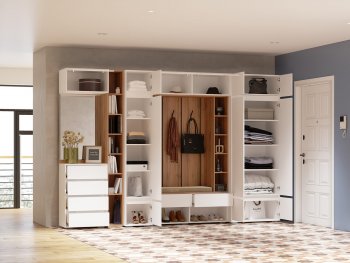 Прихожая Прага модульная, белый (Handis) в Заречном - zarechnyj.mebel-e96.ru