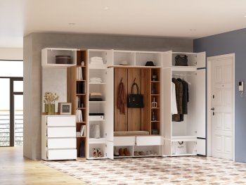 Прихожая Прага модульная, белый (Handis) в Заречном - zarechnyj.mebel-e96.ru