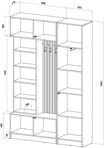 Прихожая Бавария графит (Лин) в Заречном - zarechnyj.mebel-e96.ru