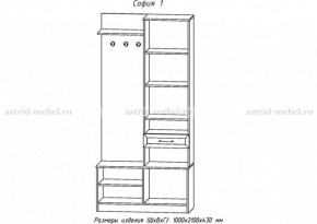 Прихожая София 1 (АстридМ) в Заречном - zarechnyj.mebel-e96.ru