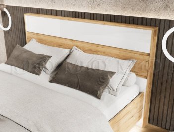 Кровать парящая Роджина крафт/белый (Миф) в Заречном - zarechnyj.mebel-e96.ru